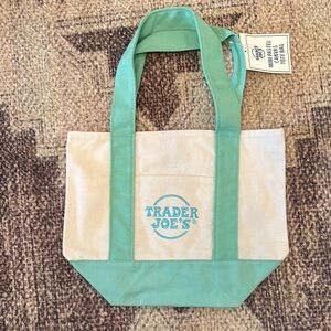 Trader Joe’s, mini pastel canvas tote bag in green